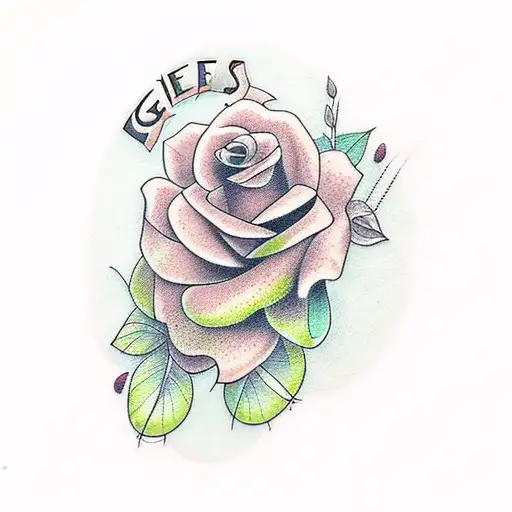 flowers with words "graves into gardens" tattoo design idea