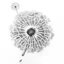 Dandelion with fern stem tattoo design idea