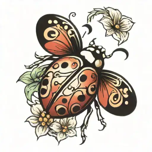 ladybug heart shaped like tattoo design idea
