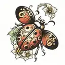ladybug heart shaped like tattoo design idea