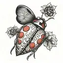 ladybug heart shaped like tattoo design idea