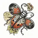 ladybug heart shaped like tattoo design idea