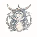 Illustrate a scene from Where the Wild Things Are with a twist tattoo design idea