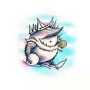 Illustrate a scene from Where the Wild Things Are with a twist tattoo design idea