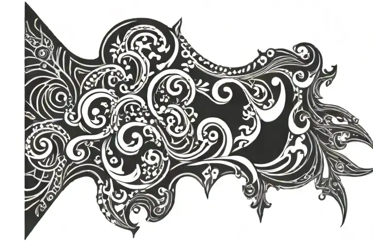 blackout neck abstract design tattoo design idea