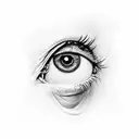 eye in palm tattoo design idea