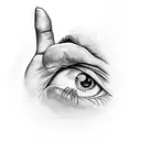 eye in palm tattoo design idea