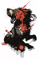 Lion roaring Wolf howling Bear growling  tattoo design idea