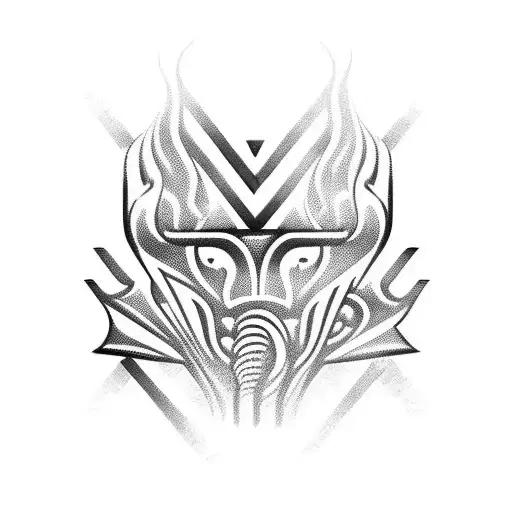 Motorcycle exhaust pipes forming a tribal pattern tattoo design idea