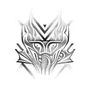 Motorcycle exhaust pipes forming a tribal pattern tattoo design idea