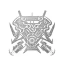 Motorcycle exhaust pipes forming a tribal pattern tattoo design idea