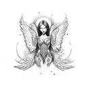 fallen angel tattoo design idea