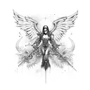 fallen angel tattoo design idea