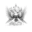 fallen angel tattoo design idea