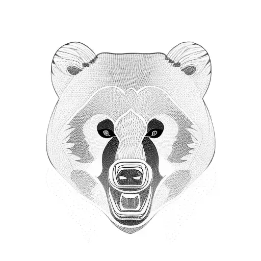 A beautiful blackwork design of a mama bear with her cubs, representing the strong bond of family. tattoo design idea