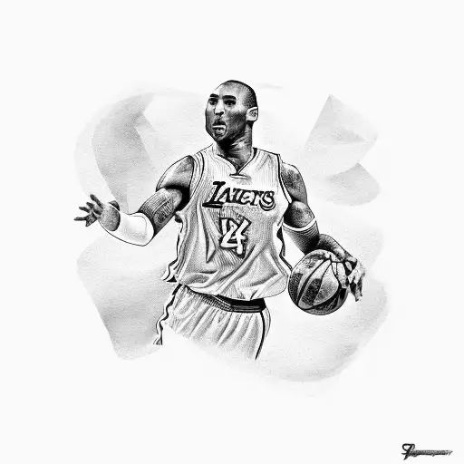 kobe Bryant dunking  tattoo design idea