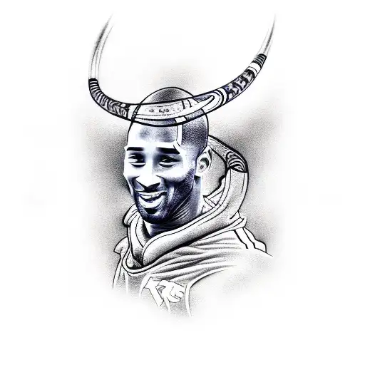 kobe Bryant with logo tattoo design idea