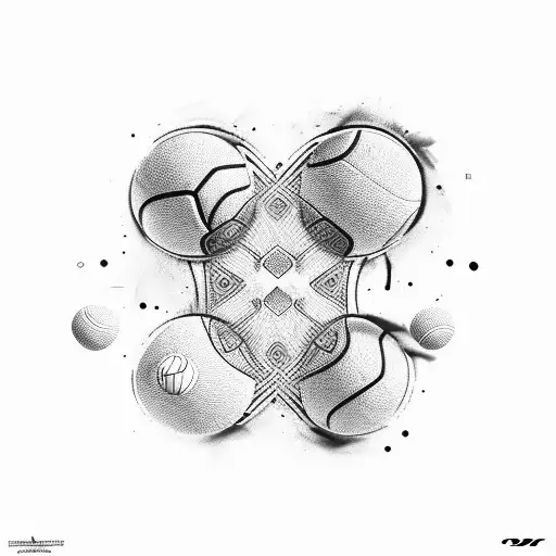 Neymar with two tennis balls  tattoo design idea