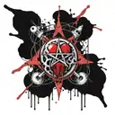The pentagram of the heartbreakers is a bloody zombie tattoo design idea