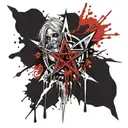 The pentagram of the heartbreakers is a bloody zombie tattoo design idea