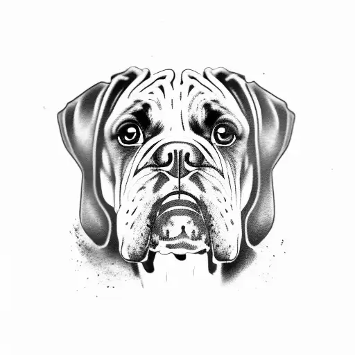 boxer dog breed  tattoo design idea