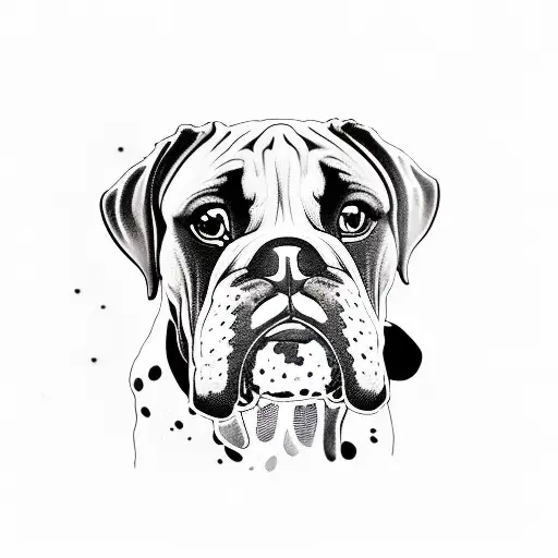 boxer dog breed  tattoo design idea