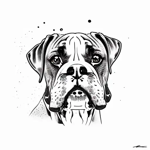 boxer dog breed  tattoo design idea