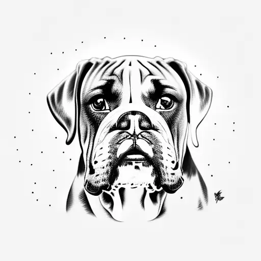boxer dog breed  tattoo design idea