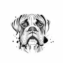 boxer dog breed  tattoo design idea