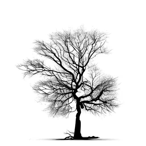 tree half dead and live tattoo design idea