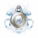 bones, lockets, ribbons tattoo design idea