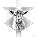 Lamb at base of christian cross tattoo design idea