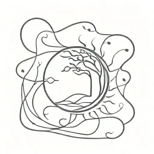 tangled sun tattoo design idea