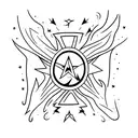 Minimalist tattoo of a shooting star tattoo design idea