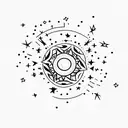 Minimalist tattoo of a shooting star tattoo design idea