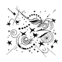 Minimalist tattoo of a shooting star tattoo design idea