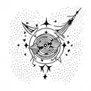 Minimalist tattoo of a shooting star tattoo design idea