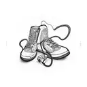 Shoes wearing headphones  tattoo design idea