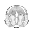 Shoes wearing headphones  tattoo design idea