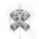 Christian Cross with a small heart tattoo design idea