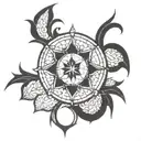 stain glass window tattoo design idea