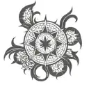 stain glass window tattoo design idea