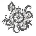 stain glass window tattoo design idea