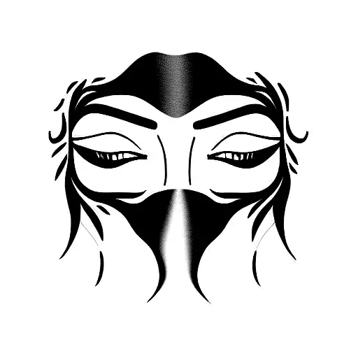 Eyes wide shut mask tattoo design idea