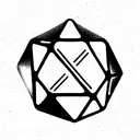 two dice with 3 and 5 dots  tattoo design idea