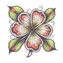 Self made four leaf clover tattoo design idea