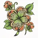 Self made four leaf clover tattoo design idea