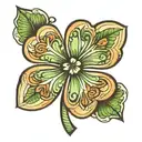 Self made four leaf clover tattoo design idea