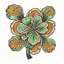 Self made four leaf clover tattoo design idea