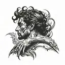 The adam creation of miguel angel, this tatto is on a man's back tattoo design idea